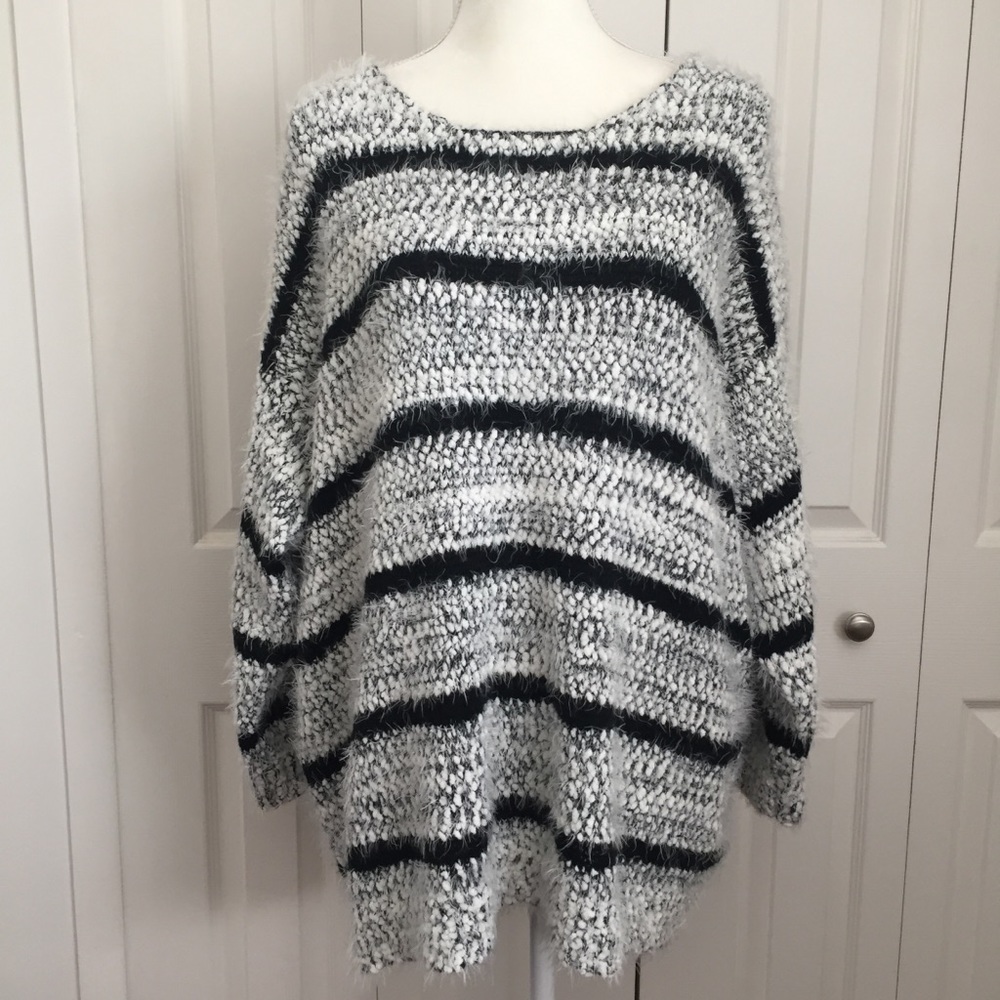 Calvin Klein | Fuzzy Striped Eyelash Sweater